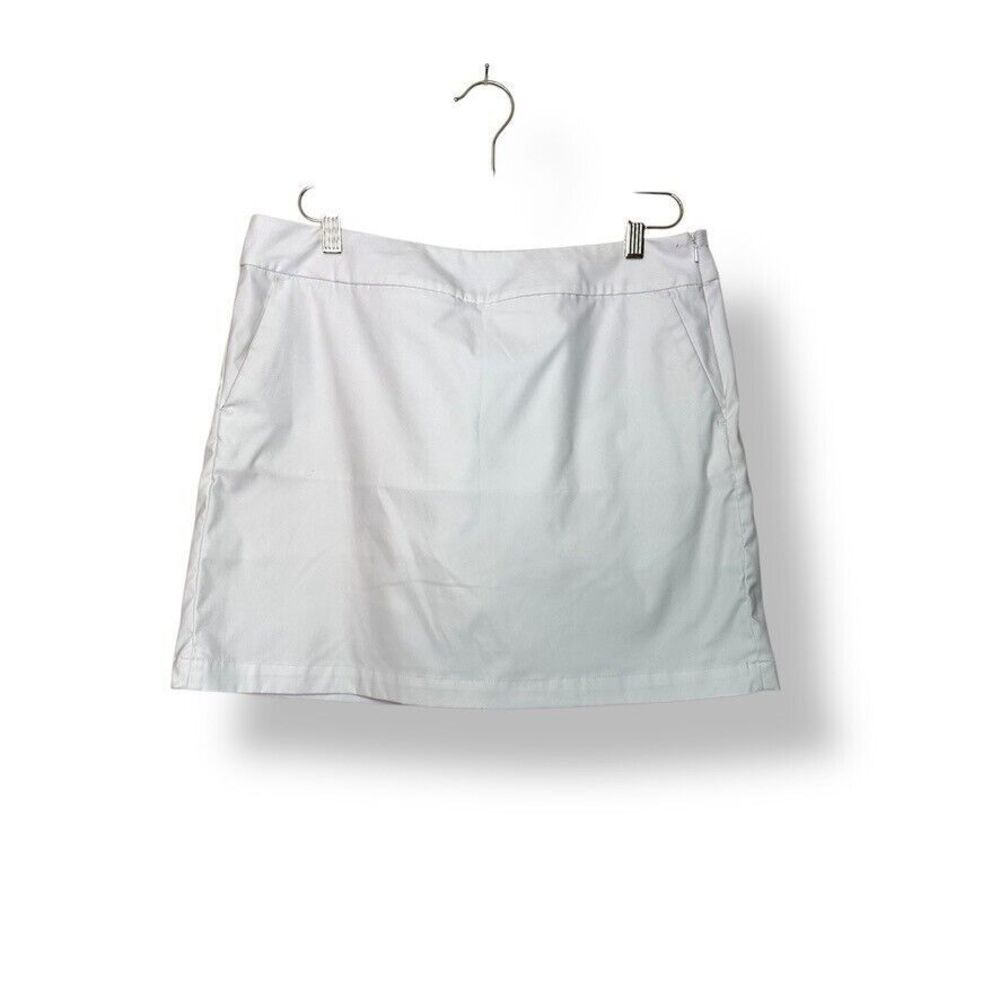 Nike Skort Women 10 White Golf Tournament Dri Fit Swoosh Inner‎ Shorts
